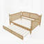 Lit de jour en rotin de style traditionnel avec lit gigogne pour un espace limité, chambre d'amis, aucun sommier nécessaire-129936172