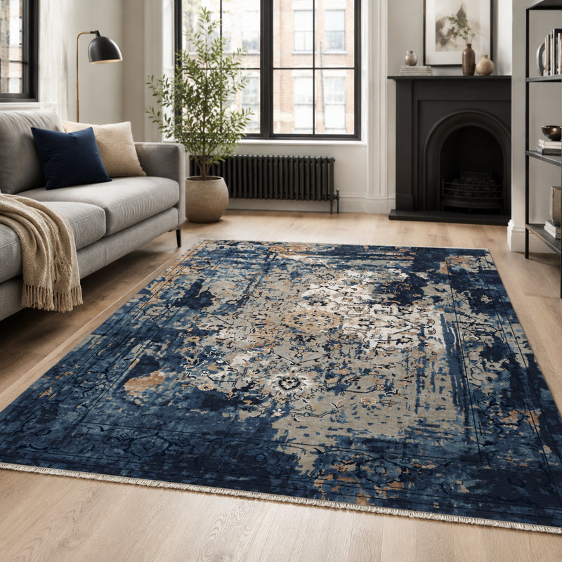 Vintage Look Cotton and Chenille Flatweave Area Rug, 100 x 300 cm