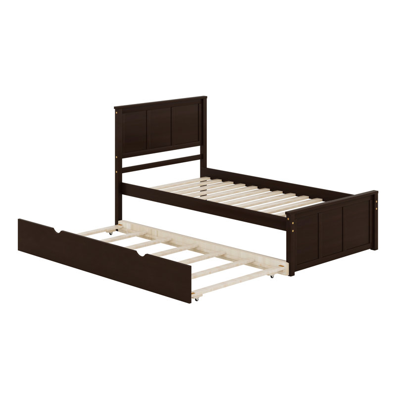 Lit plate-forme avec lit gigogne, Espresso