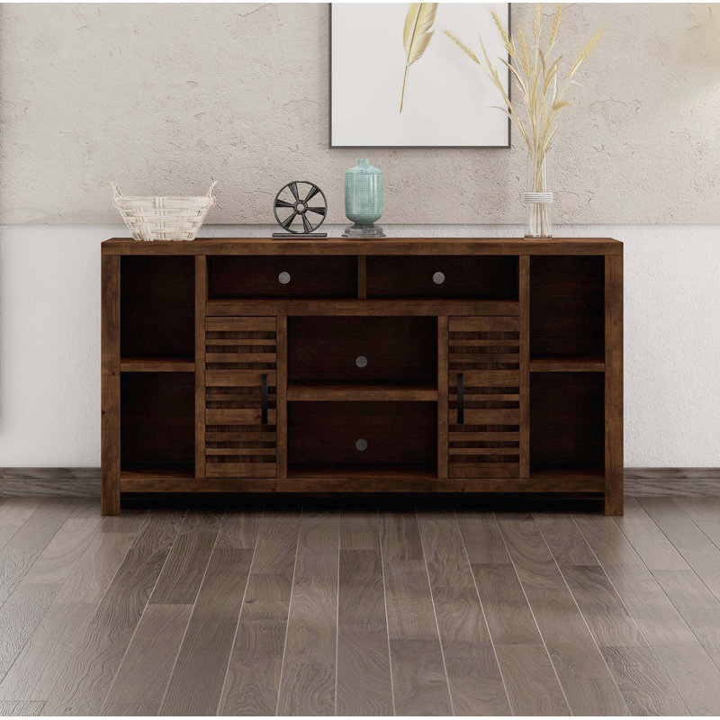 Console de meuble télé polyvalente avec attrait urbain rustique et beaucoup de rangement