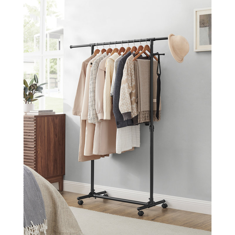 150cm Rolling Industrial Pipe Clothing Rack