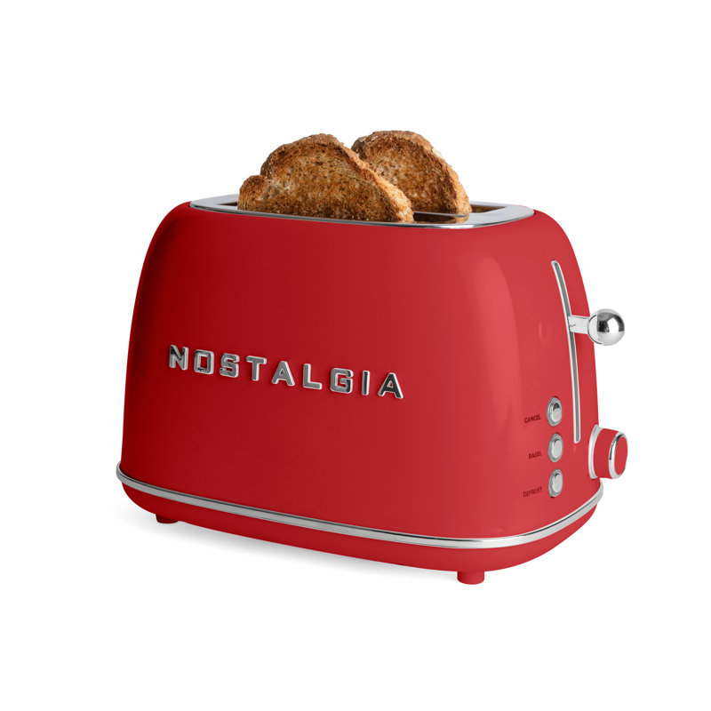 Classic Retro 2-Slice Toaster, Red, Red