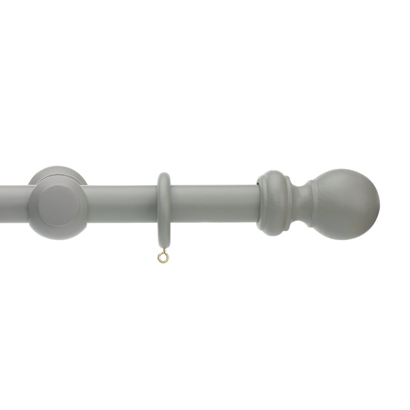 Keswick Wooden Complete Curtain Pole and Hardware Set, Truffle, 2.8cm H x 240cm W x 2.8cm D