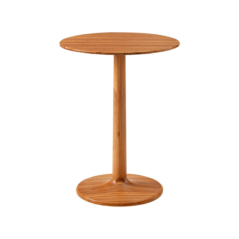 Solid Wood Pedestal End Table, Amber