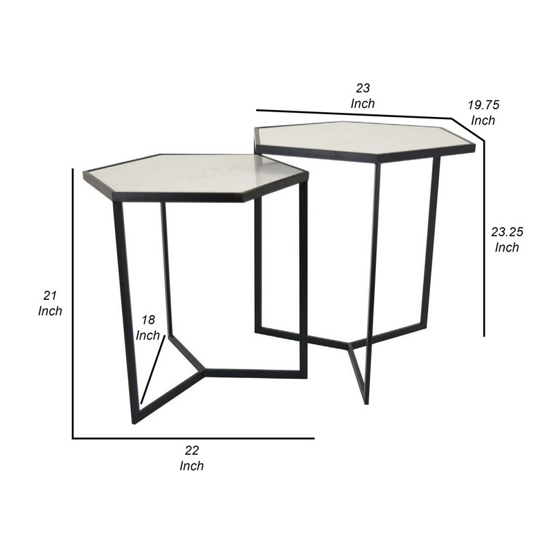 Support pour plante Mayram - ensemble de 2, Noir