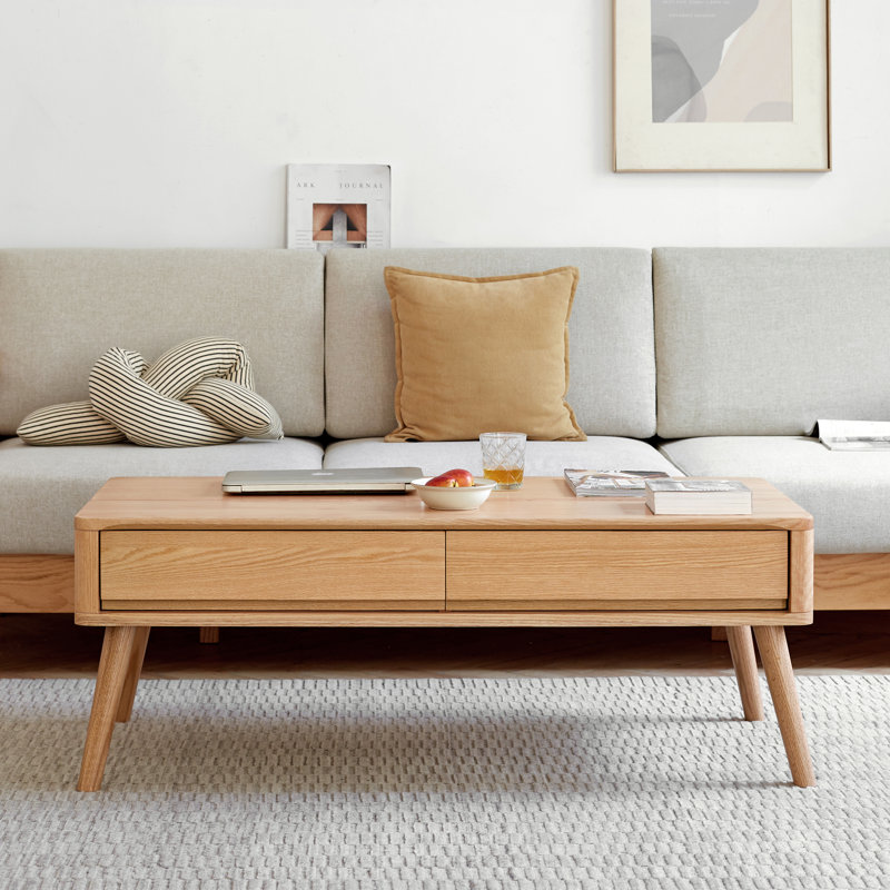 Table centrale surélevée, plateau en bois massif, idéal pour le bureau personnel et la salle à manger, facile à assembler avec tablette de rangement