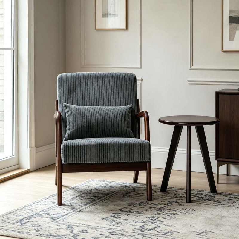 Ensemble de chaise d'appoint et table basse Modern, Gris foncé antique