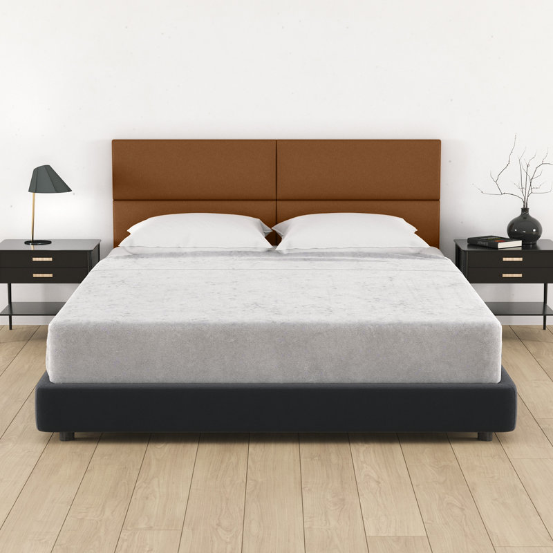 Aeronwen Luxe Vegan Leather Headboard: Versatile Wall Panels for Home and Hospitality Decor, Queen, Tiger Eye Brown