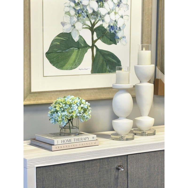 Hydrangeas Arranged in a Glass Vase