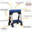 Ensemble de 2 chevalets pliants robustes, capacité de charge totale de 2500 lb, corps en plastique PP avec 4 pieds télescopiques réglables en acier thermolaqué, tablette intégrée et crochets à cordon, pliable pour un rangement facile