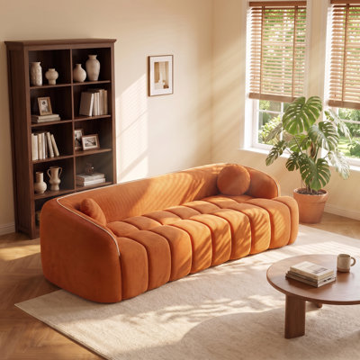 Canapé en nuage de velours côtelé 3 places l 98,4 po x P 37,8 po x H 27,1 po Ysenlin