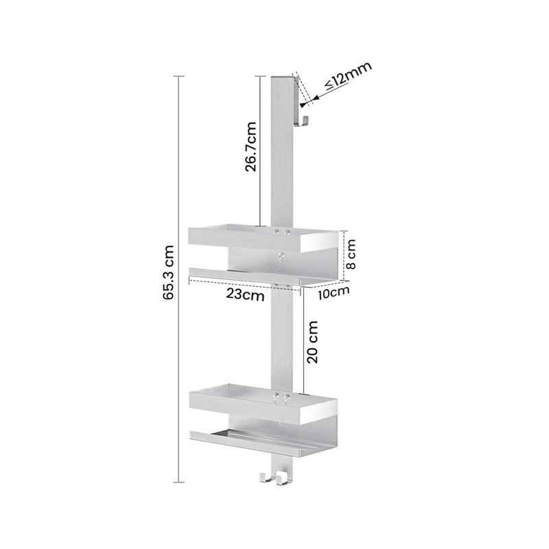 Over-the-Door Stainless Steel Shower Caddy