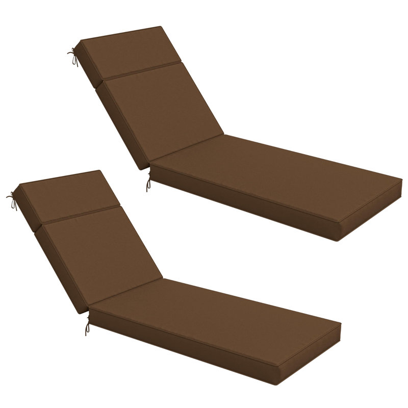 Coussin de chaise longue d'extérieur Wynee, L 25,8 po x P 79,75 po, Brun