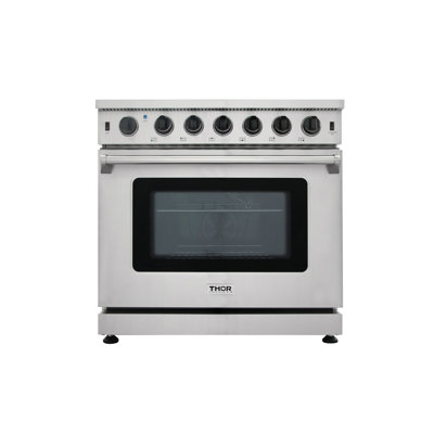Thor Kitchen 36" 6 Cubic Feet Smart Natural Gas Free Standing Range with 6 Burners
