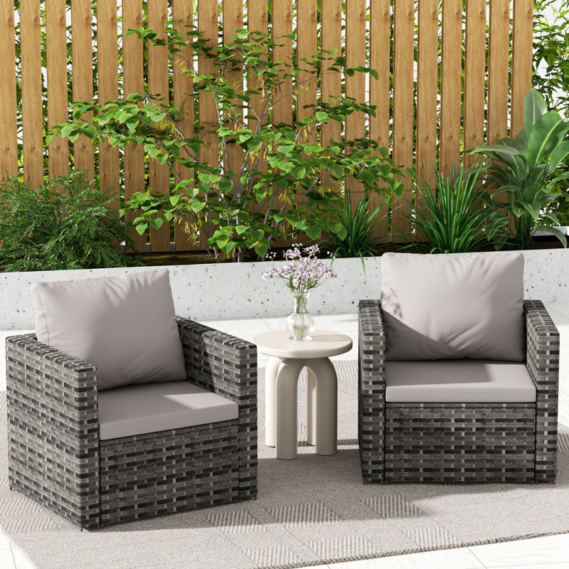 Chaise de jardin en rotin pour l'extérieur, Gris clair