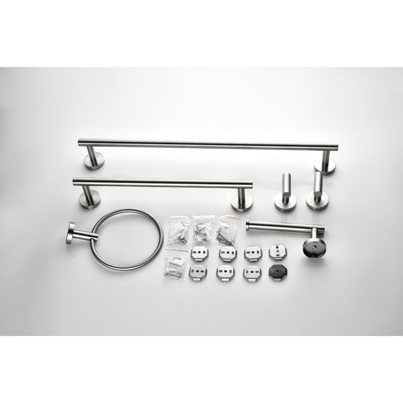Ensemble de quincaillerie de salle de bain 6 pièces, Argent