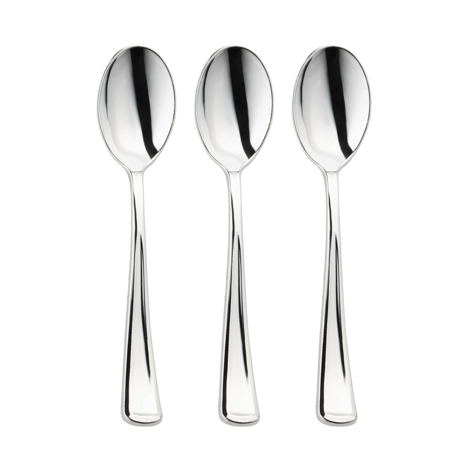 Smartyhadaparty Shiny Metallic Silver Plastic Spoons 