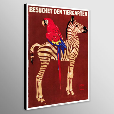 Visit The Zoo - Besuchet Den Tiergarten by Ludwig Hohlwein - Wrapped Canvas Print