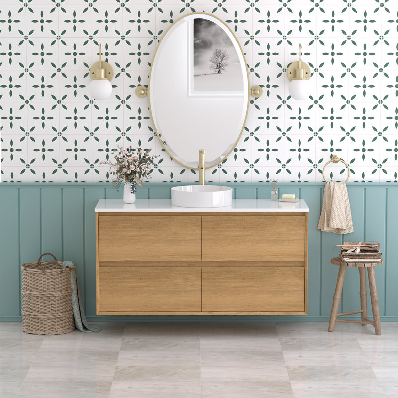 Meuble-lavabo flottant moderne simple 48 po Newark