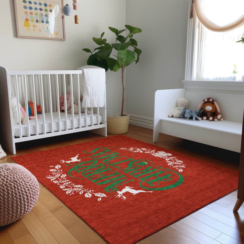 Cerrito Premium Machine Washable Cerrito AMF217 Ruby Rug, Rectangle 9' x 12'
