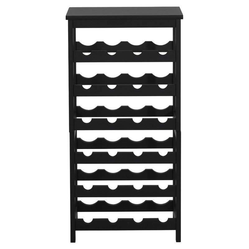 24 Bottle Detachable Wine Rack, 6-Tier Black Freestanding Wine Storage with Tabletop