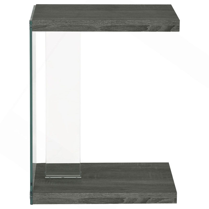 Table d'appoint en bois d'ingénierie gris Sampson
