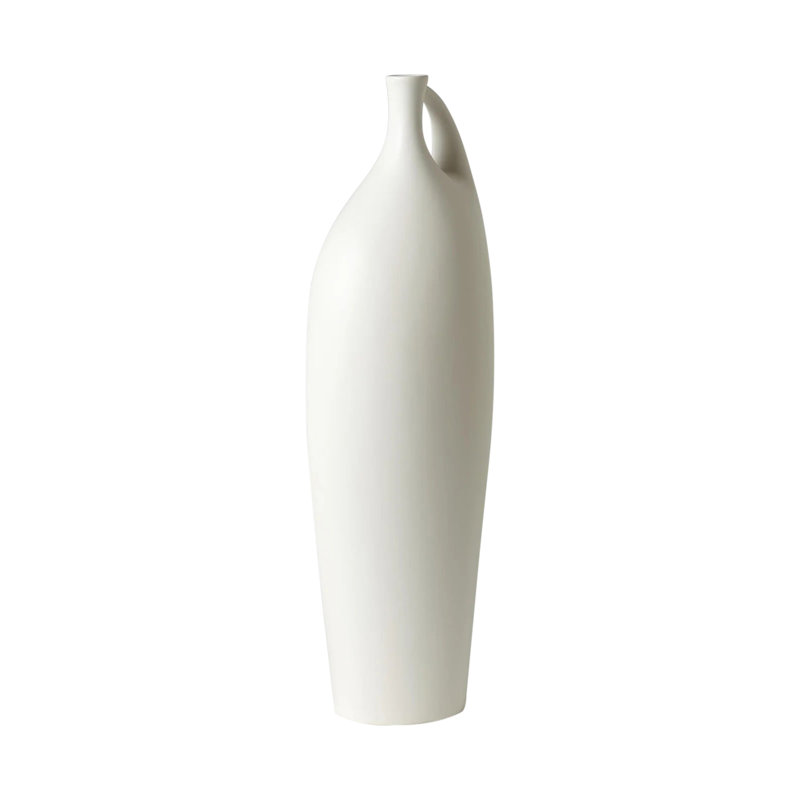 Indentation Vase-Matte White, 28.25" H x 9.5" W x 5.5" D