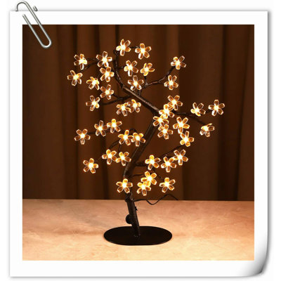 Cherry Blossom Tree Lamp Table Decoration 17In Artificial Tree With 40 LED Lights USB Operated For Bedroom Party Wedding Office Home Warm White