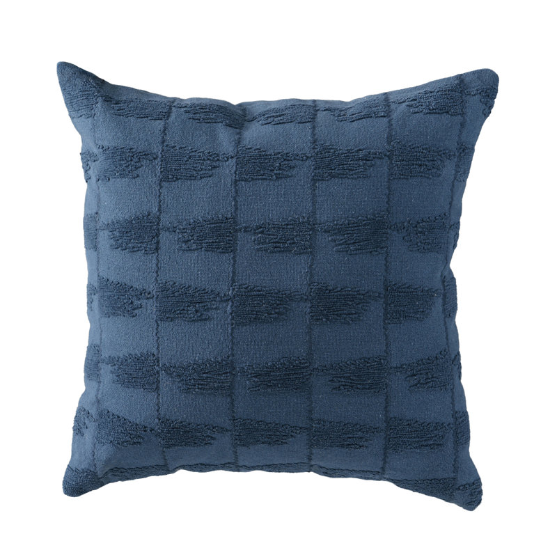 100% Cotton Throw Pillow, Blue, Down Alternative