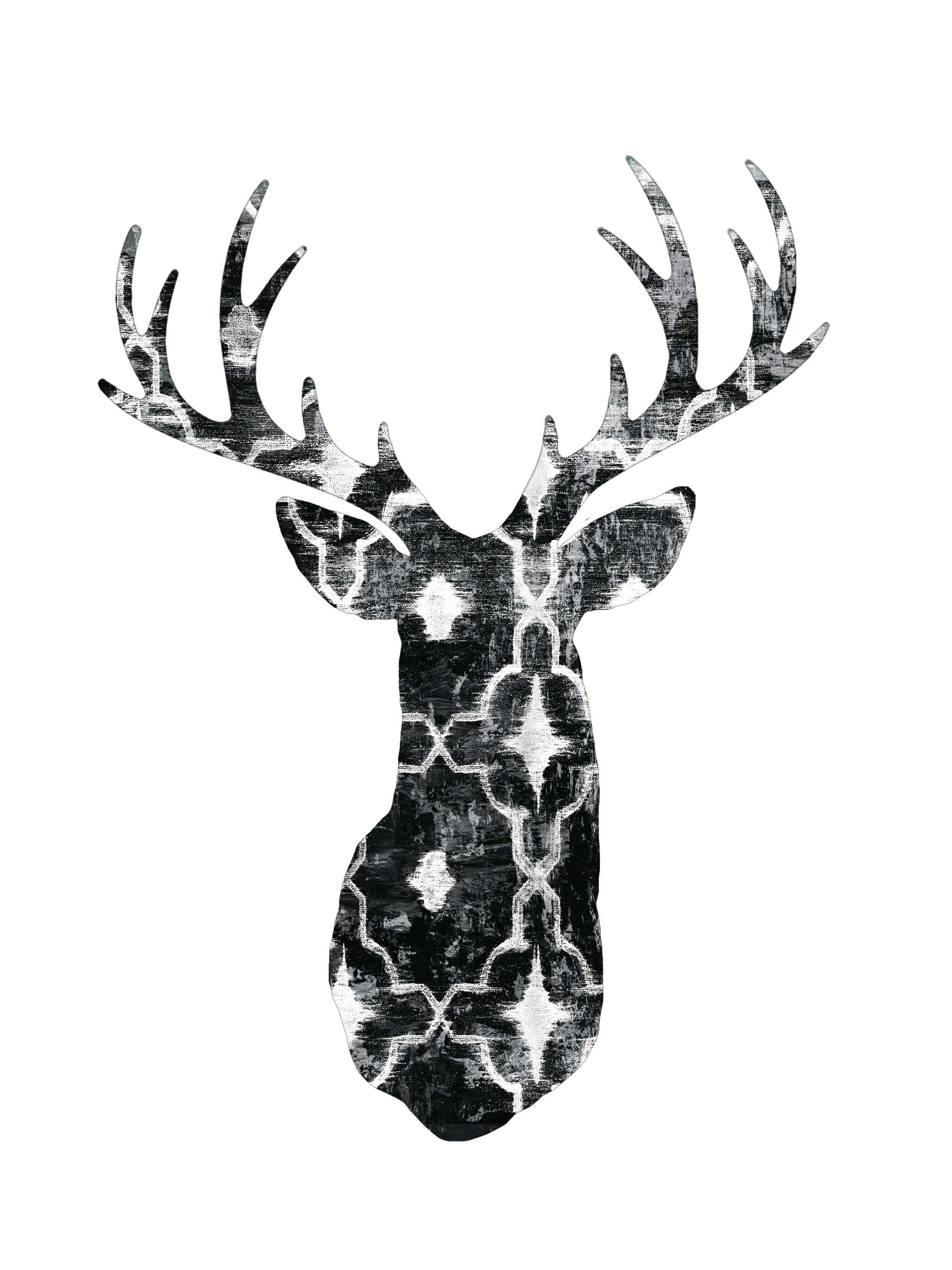 reindeer head silhouette printable