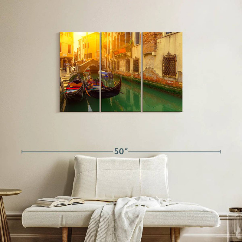 Gondoles du canal de Sebbie à Venise, H 24 po x l 38 po