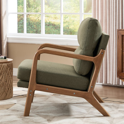 Fauteuil rembourré en mélange de lin l 25,59 po Lechia