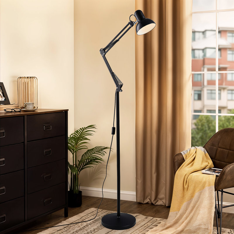 190cm Polished Torchiere Floor Lamp with USB and Outlet