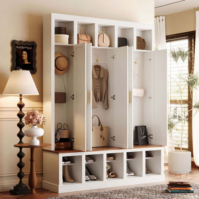 Armoire de rangement Farmhouse, Blanc ancien