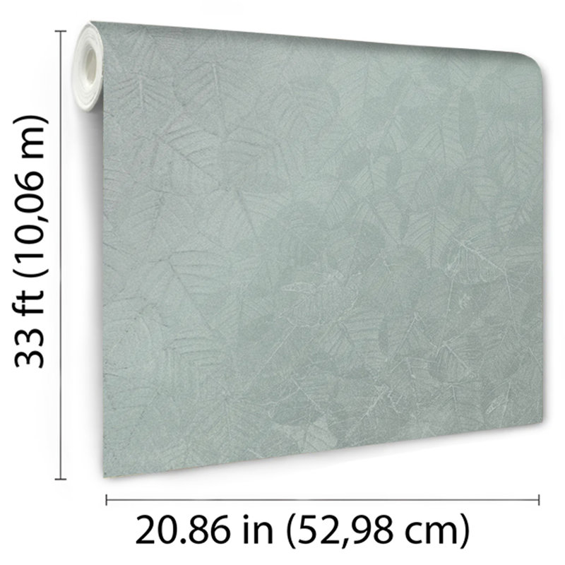 Collage de feuilles lumineux sur papier d'aluminium avec papier peint embossé, Vert