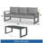 All-Weather Outdoor Sofa Set with Ergonomic Reclining and Tempered Glass Table-677018423