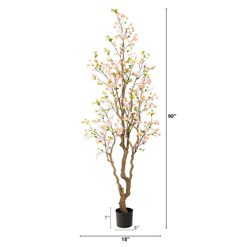 7,5 pi Arbre artificiel cerisier en fleurs