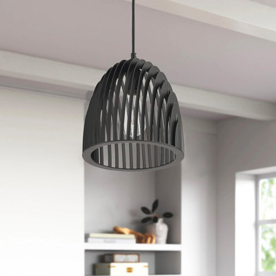 Luminaire suspendu en fer noir mat 1 lumière