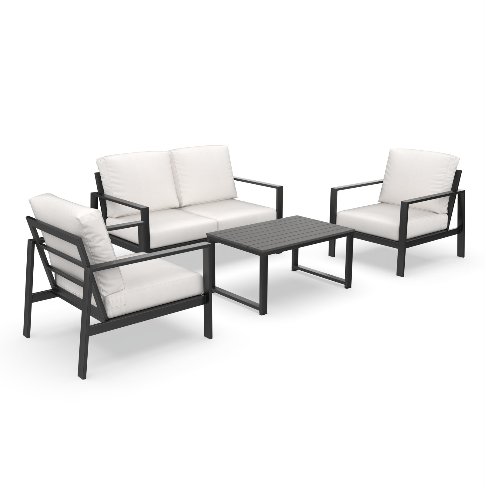Townsend 4-Person Sunbrella® Patio Seating Group, Sunbrella Canvas Natural, Gray