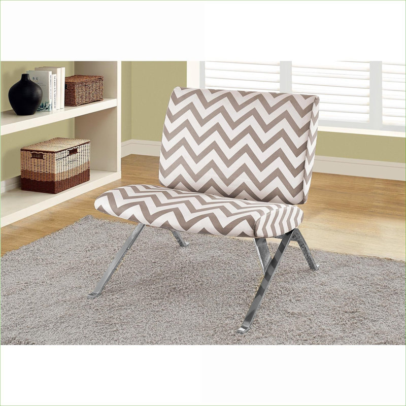 Chaise de chambre contemporaine - tissu doux, pieds en métal, base taupe élégante et brillante