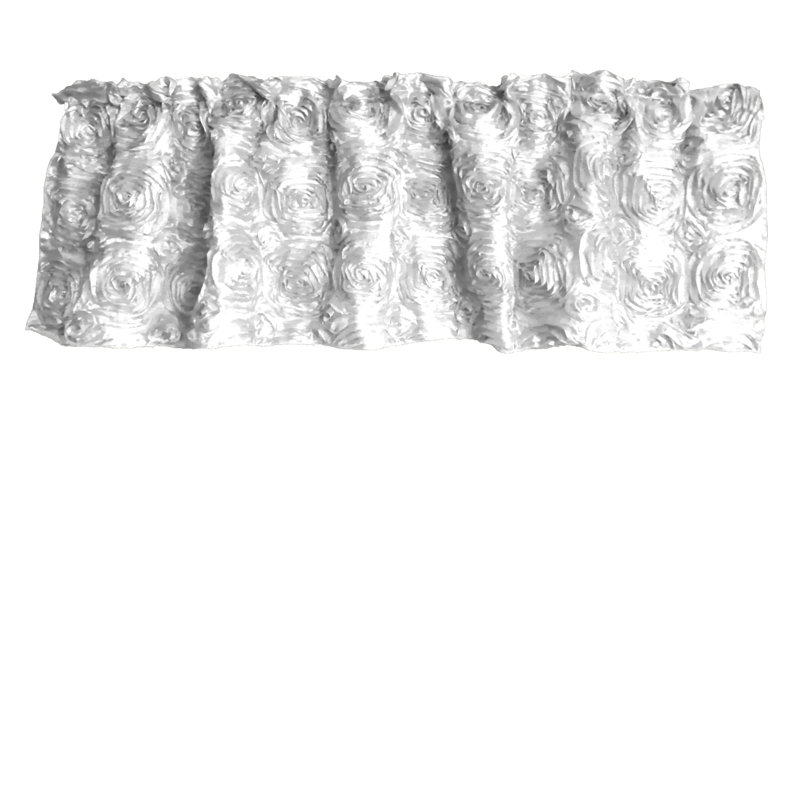 Floral Tailored Window Valance, 54" W x 18" L, White