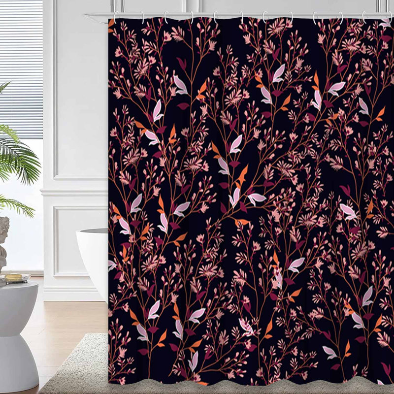 Magnifique rideau de douche artistique avec 12 crochets, L 72 po x l 78 po