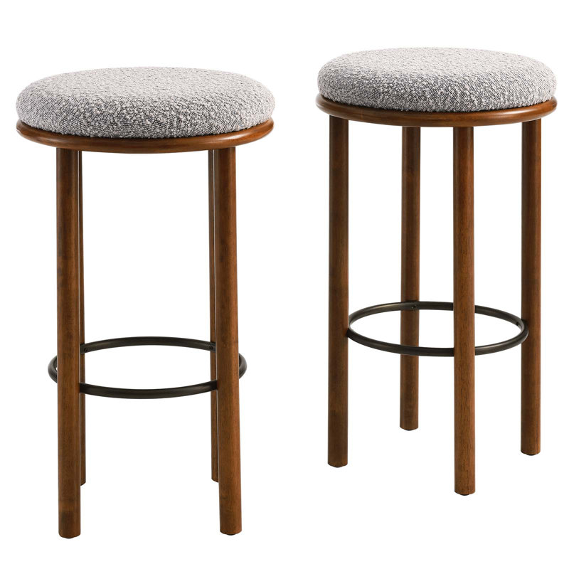 Modway Fable 30" Bar Stool, Walnut, Taupe