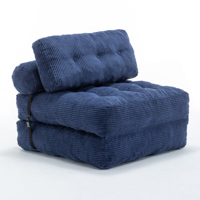 Folding Sofa Bed, Convertible Sleeper Chair With Pillow Foldable Mattress With Back Support, Portable Fold Out Chair Bed Comfy Floor Sofa Lounge