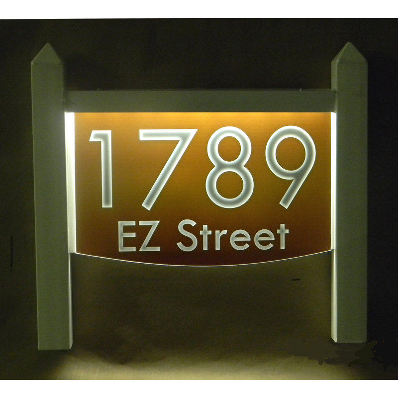 Plaque d'adresse sur 2 lignes pour pelouse, Chocolat, Oui