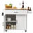 Kitchen Island Cart With Solid Wood Top, 35.4" Width Mobile Carts With Storage Cabinet, Rolling Kitchen Table With Spice Rack, Towel Rack, Drop Leaf And Drawer, Portable Islands On Wheels