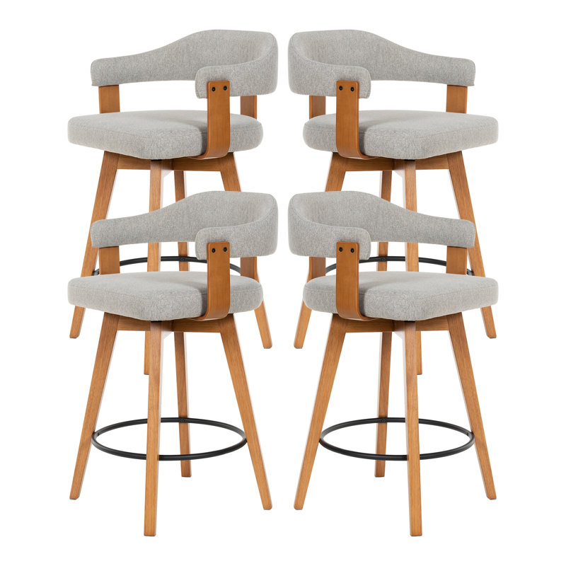 Swivel Linen Bar Stools 26" Counter Height - Corrigan Studio