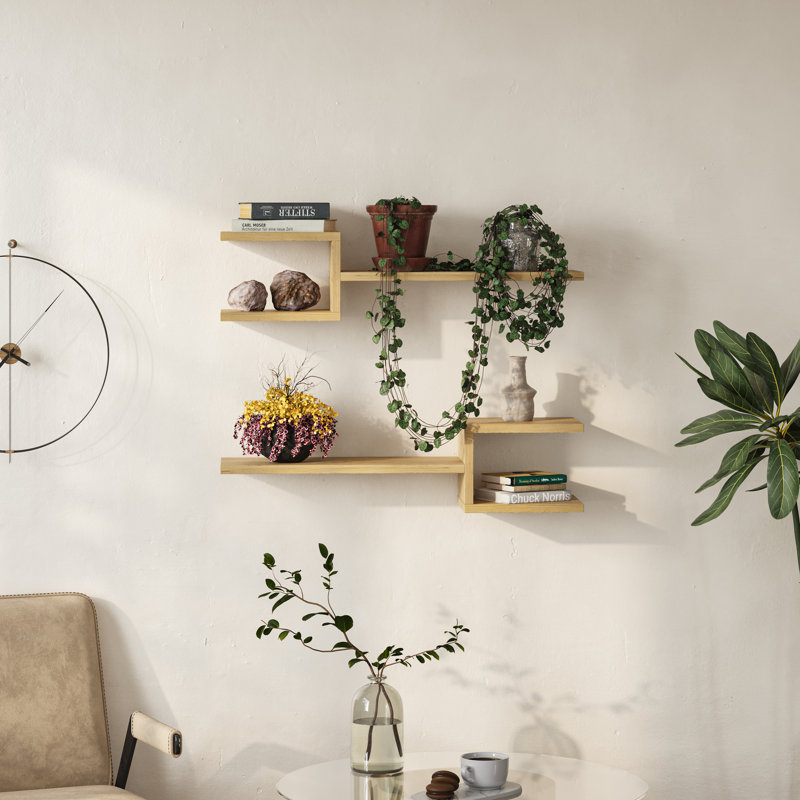 Modern Floating Wall Shelves, Natural