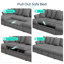  Canapé modulaire rembourré en U 118 po avec méridienne avec rangement, canapé-lit escamotable Felge, charge USB et 9 coussins Felipe-124392800