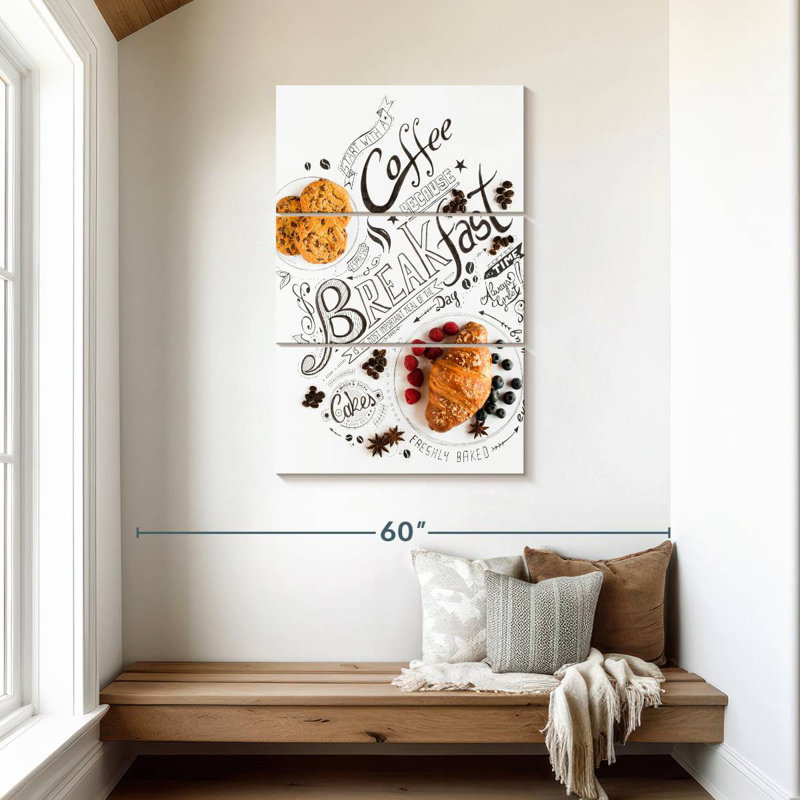 Yarlin déjeuner typographie pâtisseries, H 45 po x l 28 po